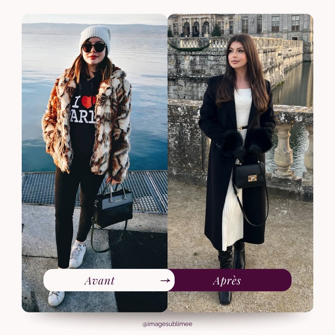 Avant et après d'une cliente accompagnée