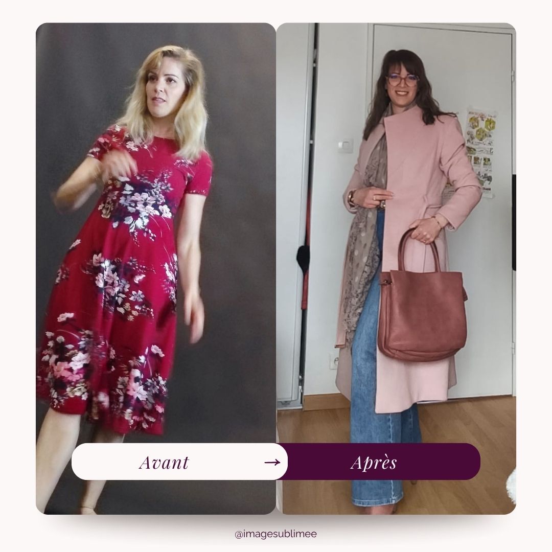 Avant et après d'une cliente accompagnée
