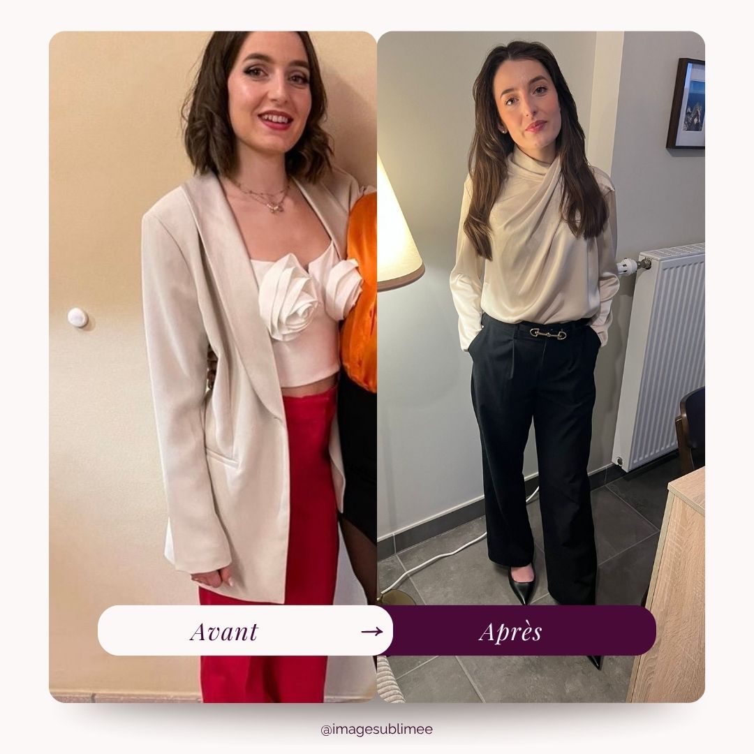 Avant et après d'une cliente accompagnée