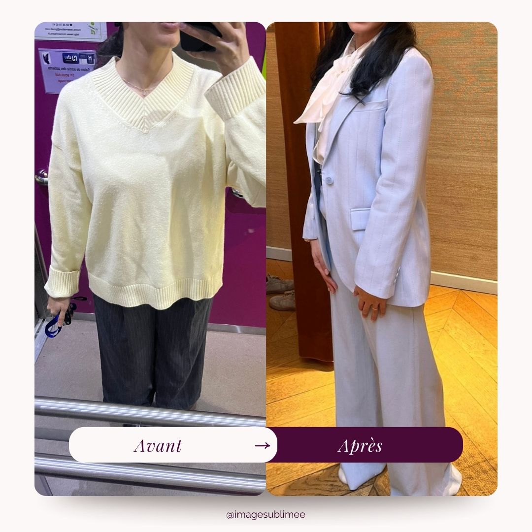 Avant et après d'une cliente accompagnée