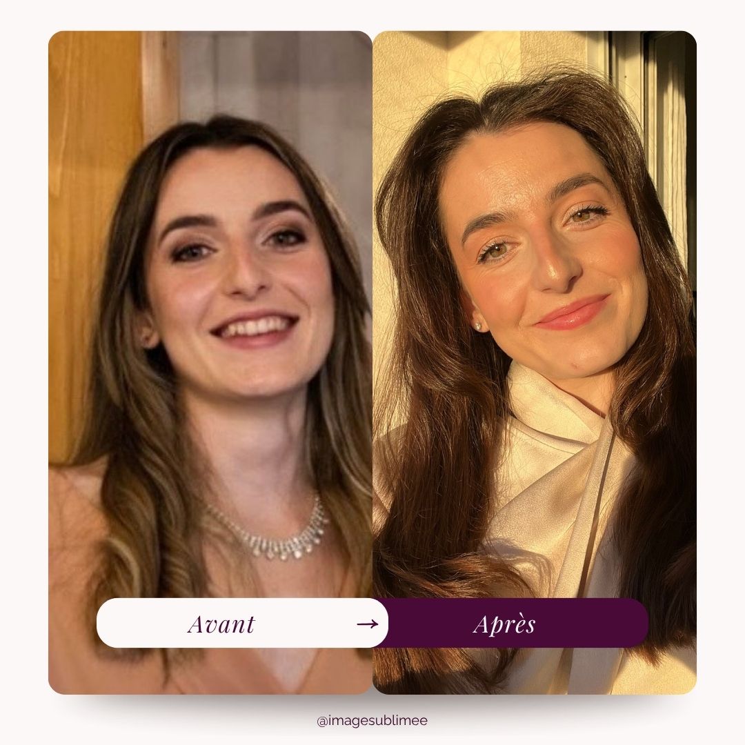 Avant et après d'une cliente accompagnée