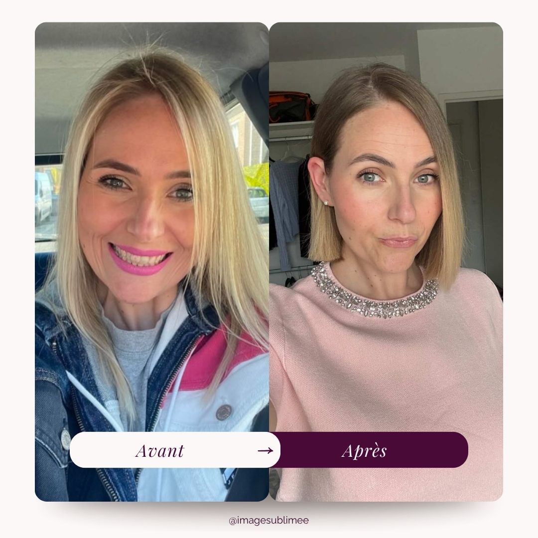 Avant et après d'une cliente accompagnée