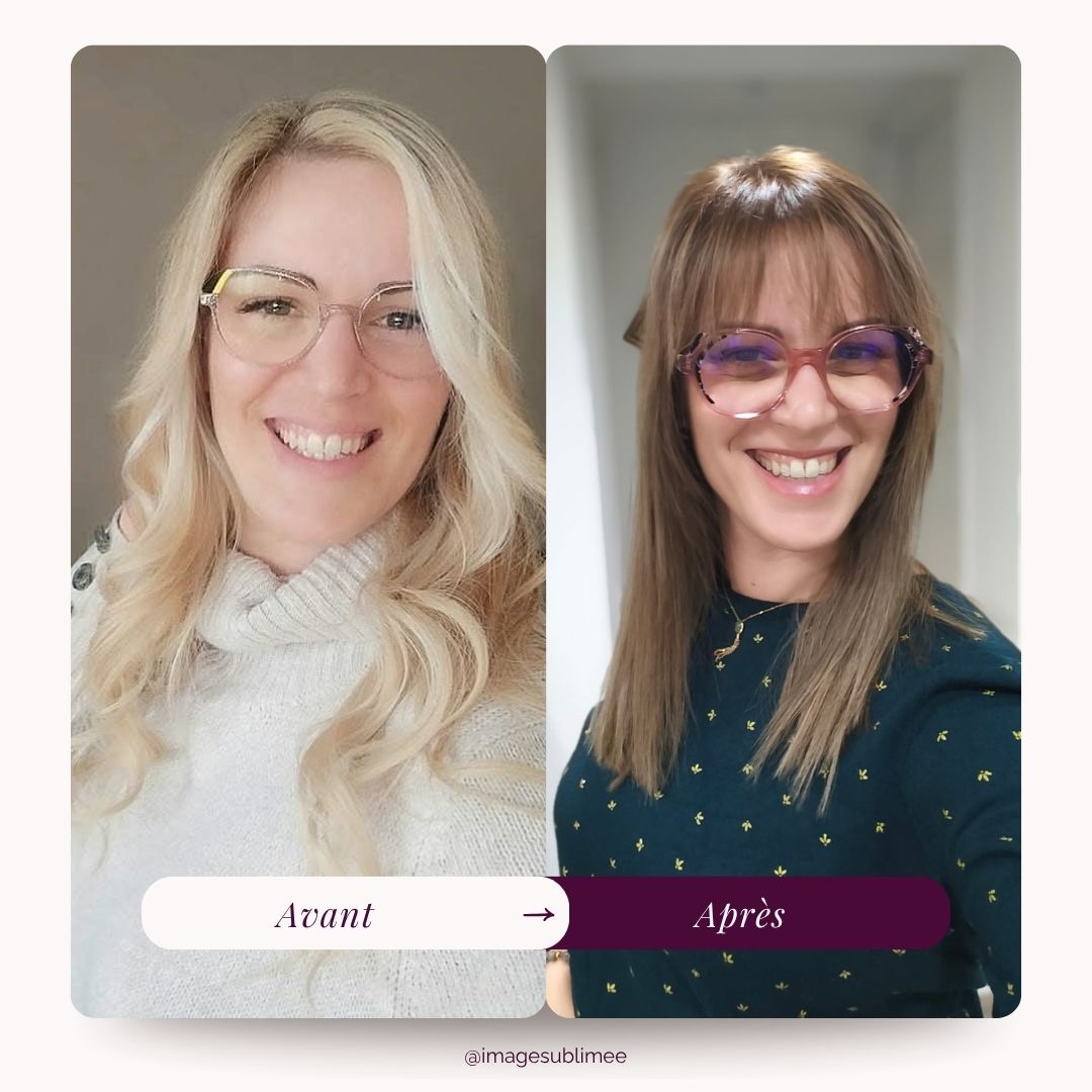 Avant et après d'une cliente accompagnée