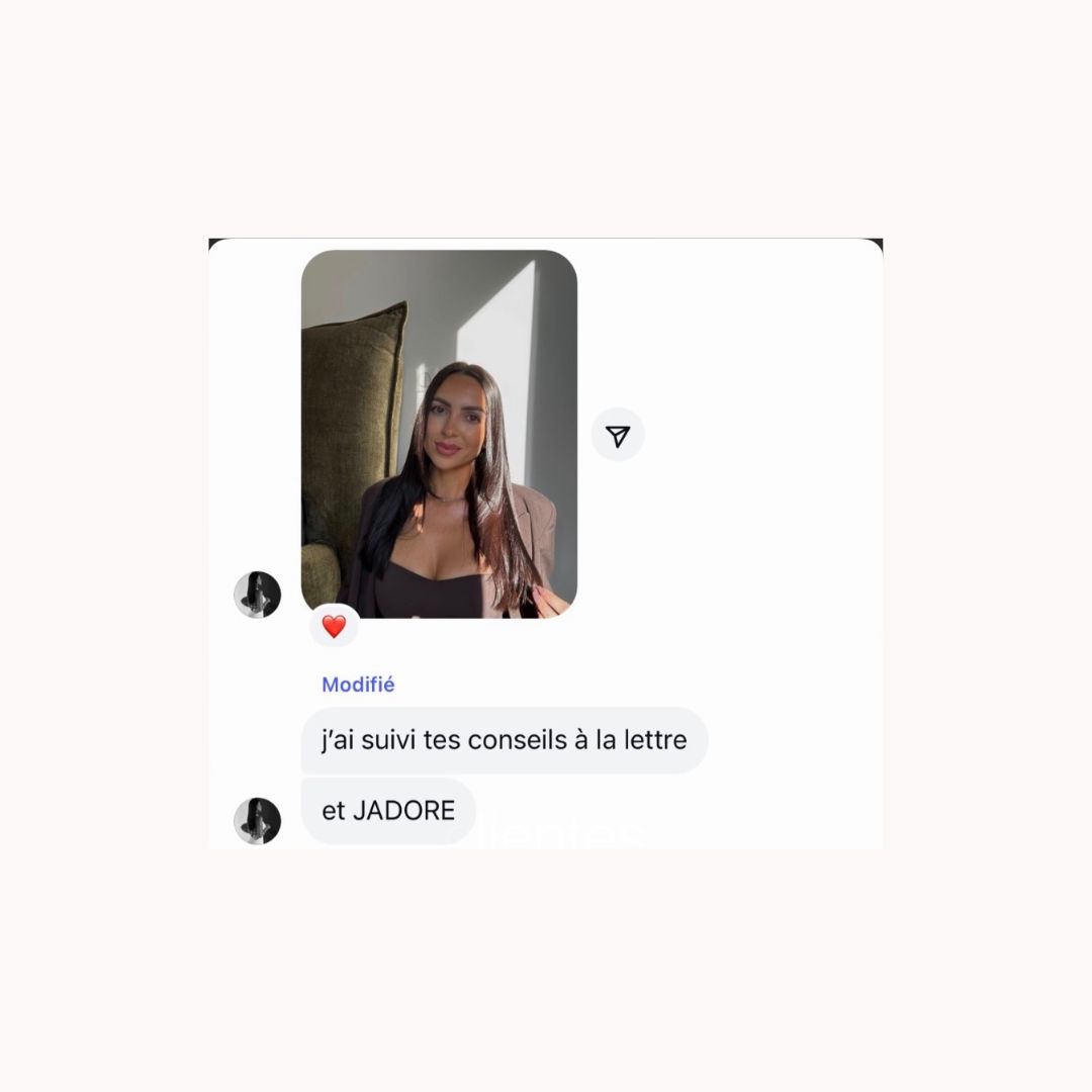 Message d'une cliente
